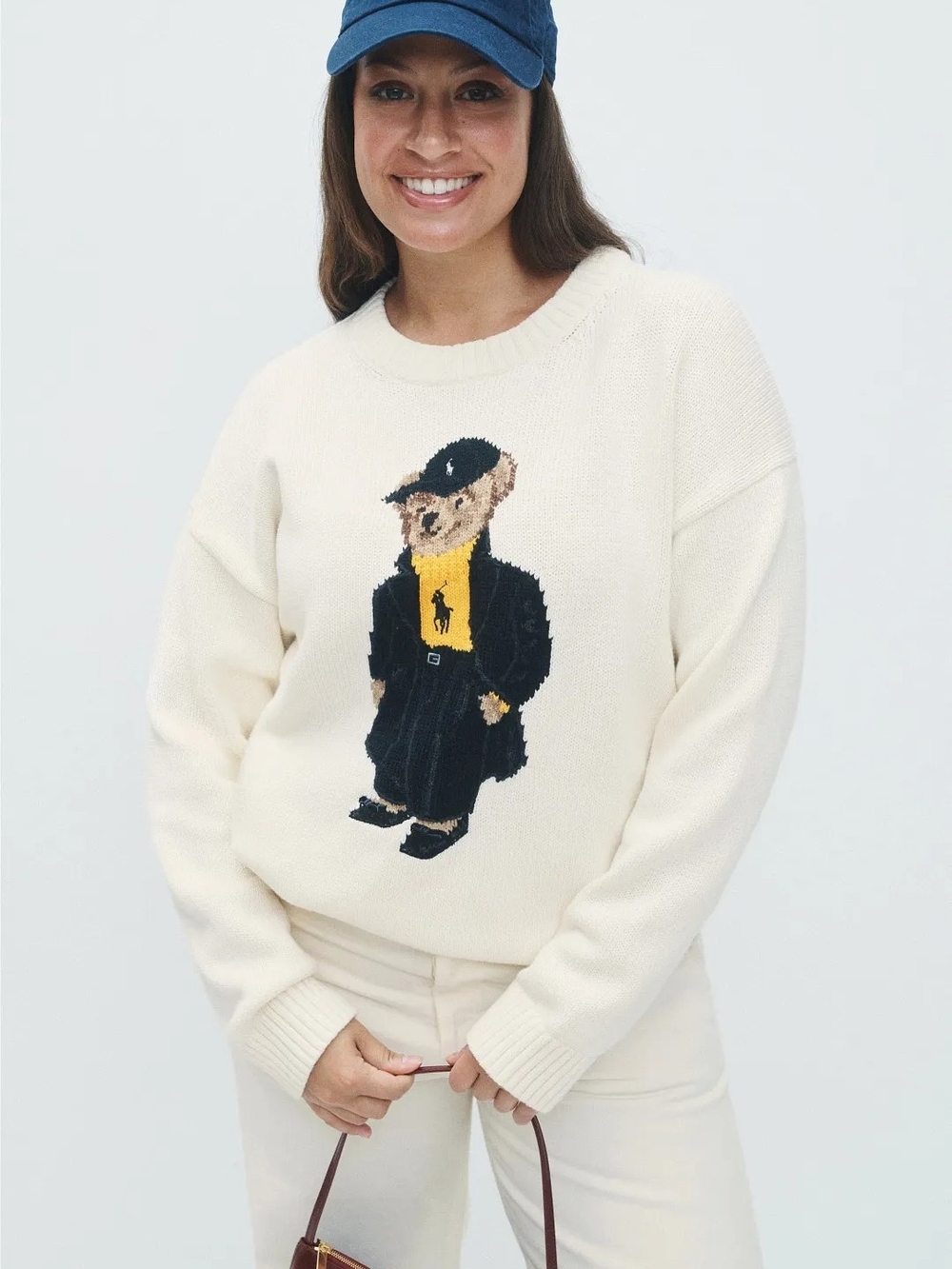 POLO RALPH LAUREN COTTON BEAR LONG SLEEVE CREW NECK PULLOVER SIZE L MSRP $398